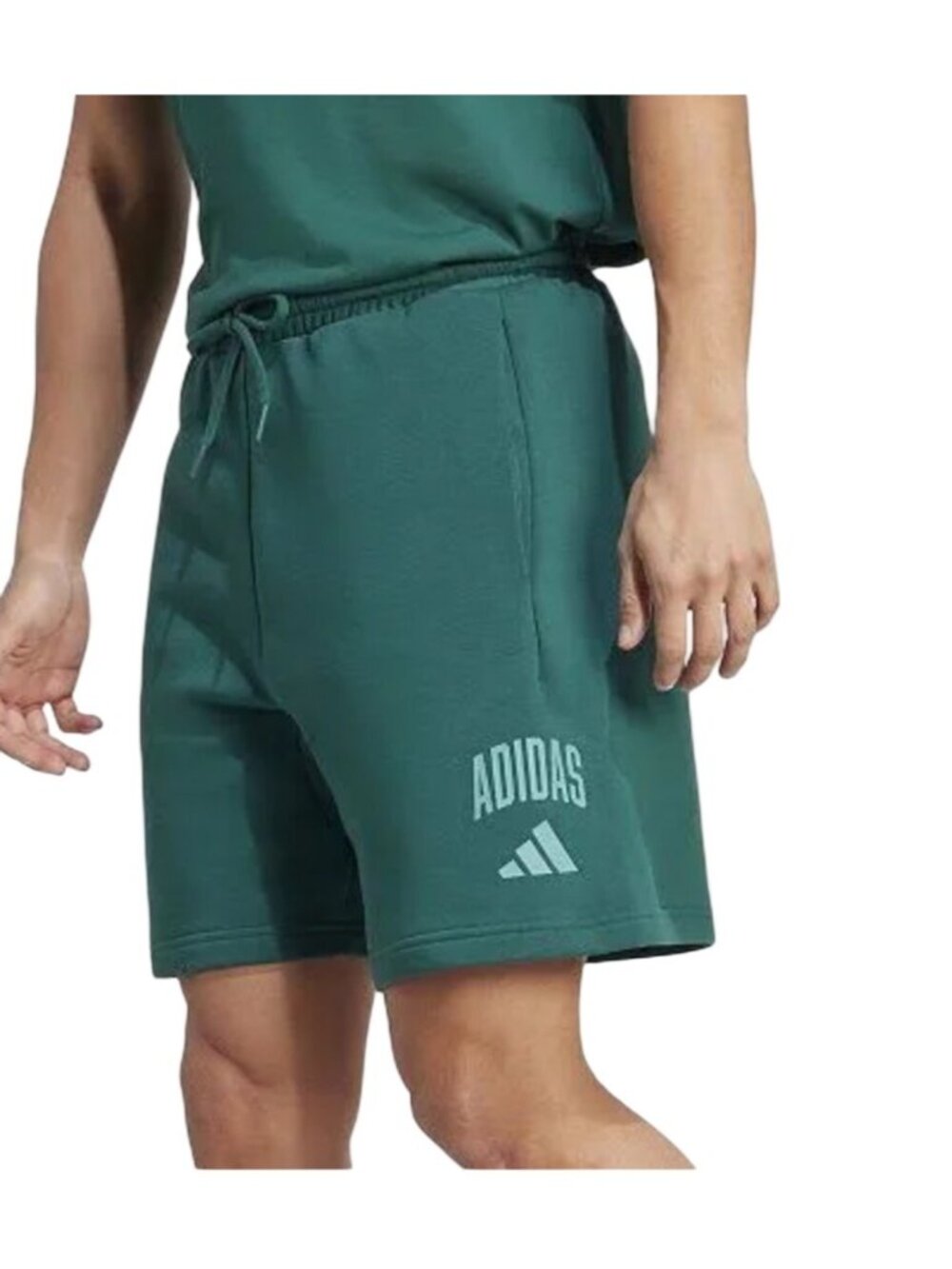 Adidas Mens Collegiate Green Fleece Shorts 3XLT Regular Fit mid-rise 5" Inseam